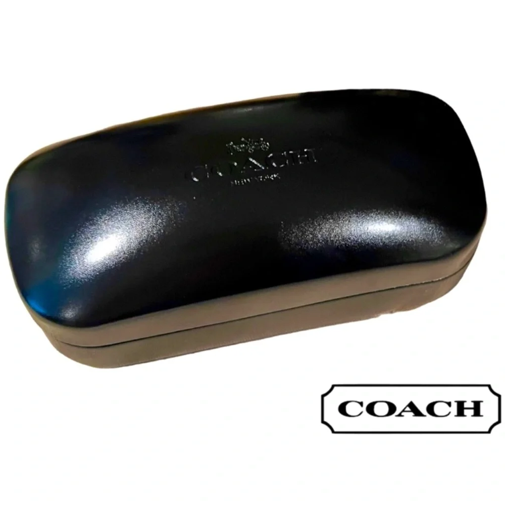 Coach Black Eyeglass Case hard shell clam case
